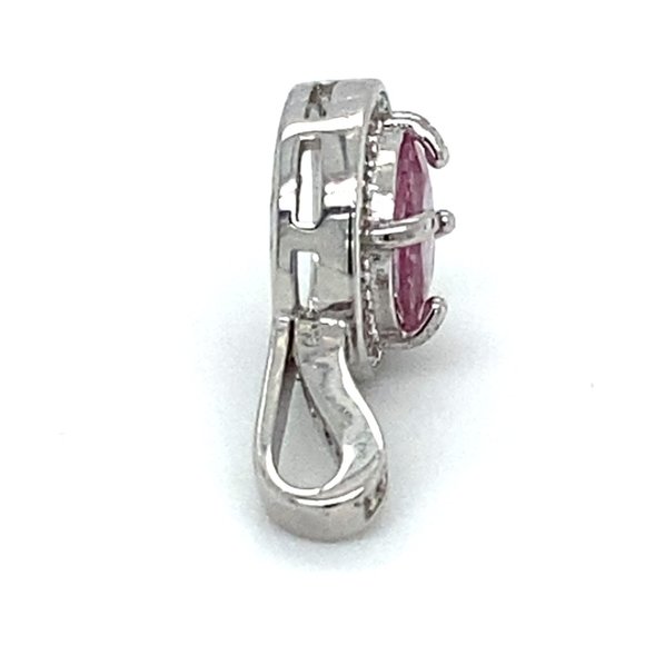 Tajik Spinel .70ct White Gold Finish Slv Pendant